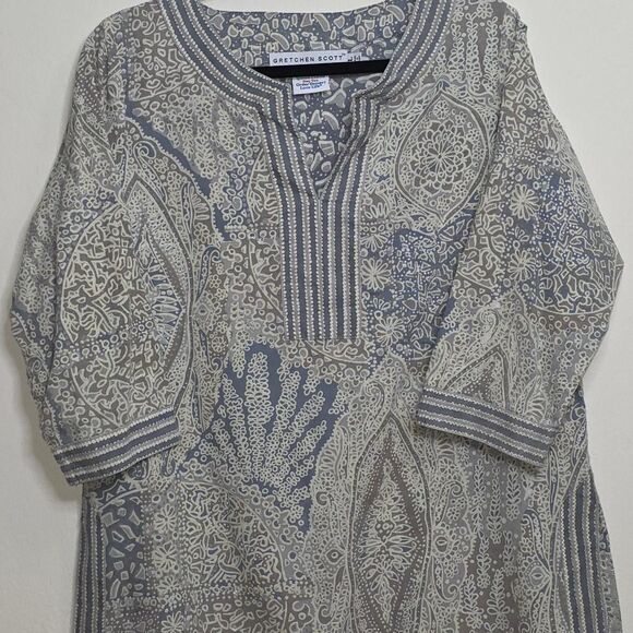 Scott Tops - Scott Women's Blue and Grey Blouse